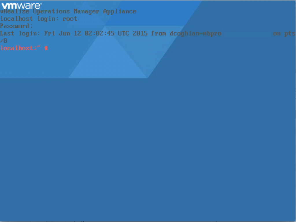 vROps - root account 09