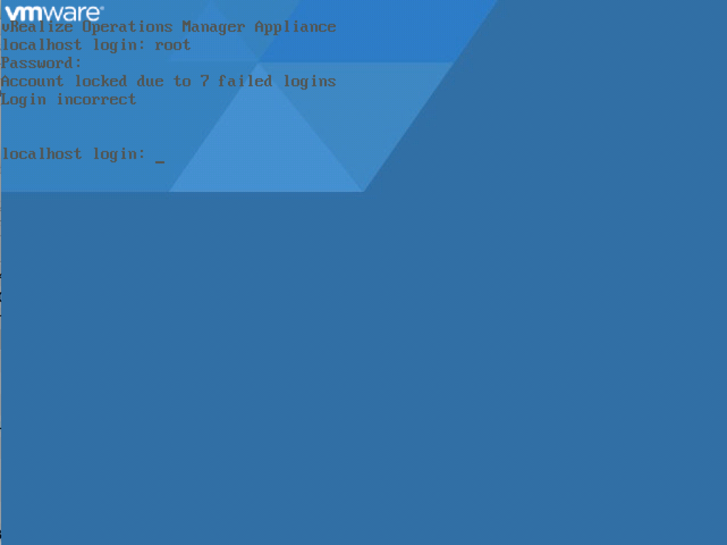 vROps - root account 12